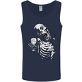 Zombie Cheer Skull Halloween Alcohol Beer Mens Vest Tank Top Navy Blue