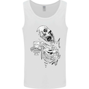 Zombie Cheer Skull Halloween Alcohol Beer Mens Vest Tank Top White
