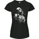 Zombie Cheer Skull Halloween Alcohol Beer Womens Petite Cut T-Shirt Black