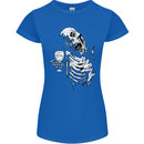 Zombie Cheer Skull Halloween Alcohol Beer Womens Petite Cut T-Shirt Royal Blue
