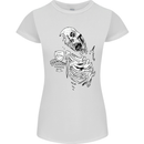 Zombie Cheer Skull Halloween Alcohol Beer Womens Petite Cut T-Shirt White