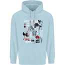 Zombie Halloween Vampire Dracular Skull Childrens Kids Hoodie Light Blue