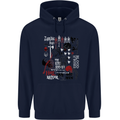 Zombie Halloween Vampire Dracular Skull Childrens Kids Hoodie Navy Blue