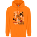 Zombie Halloween Vampire Dracular Skull Childrens Kids Hoodie Orange