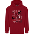 Zombie Halloween Vampire Dracular Skull Childrens Kids Hoodie Red