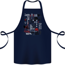 Zombie Halloween Vampire Dracular Skull Cotton Apron 100% Organic Navy Blue