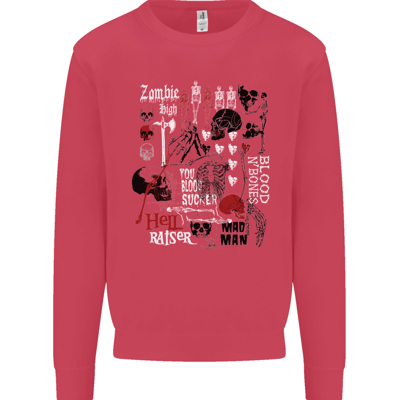 Zombie Halloween Vampire Dracular Skull Kids Sweatshirt Jumper Heliconia