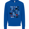 Zombie Halloween Vampire Dracular Skull Kids Sweatshirt Jumper Royal Blue