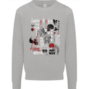 Zombie Halloween Vampire Dracular Skull Kids Sweatshirt Jumper Sports Grey