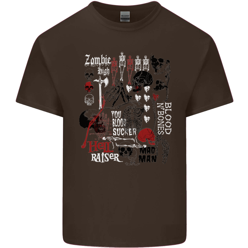 Zombie Halloween Vampire Dracular Skull Kids T-Shirt Childrens Chocolate