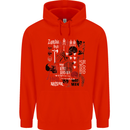 Zombie Halloween Vampire Dracular Skull Mens 80% Cotton Hoodie Bright Red