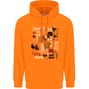 Zombie Halloween Vampire Dracular Skull Mens 80% Cotton Hoodie Orange