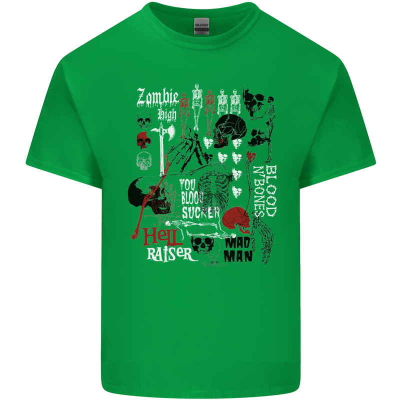 Zombie Halloween Vampire Dracular Skull Mens Cotton T-Shirt Tee Top Irish Green