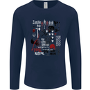 Zombie Halloween Vampire Dracular Skull Mens Long Sleeve T-Shirt Navy Blue