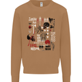 Zombie Halloween Vampire Dracular Skull Mens Sweatshirt Jumper Caramel Latte