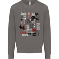 Zombie Halloween Vampire Dracular Skull Mens Sweatshirt Jumper Charcoal