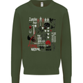 Zombie Halloween Vampire Dracular Skull Mens Sweatshirt Jumper Forest Green