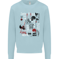 Zombie Halloween Vampire Dracular Skull Mens Sweatshirt Jumper Light Blue