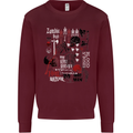 Zombie Halloween Vampire Dracular Skull Mens Sweatshirt Jumper Maroon