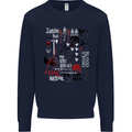 Zombie Halloween Vampire Dracular Skull Mens Sweatshirt Jumper Navy Blue