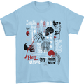Zombie Halloween Vampire Dracular Skull Mens T-Shirt Cotton Gildan Light Blue
