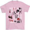 Zombie Halloween Vampire Dracular Skull Mens T-Shirt Cotton Gildan Light Pink
