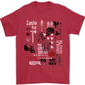Zombie Halloween Vampire Dracular Skull Mens T-Shirt Cotton Gildan Red