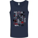 Zombie Halloween Vampire Dracular Skull Mens Vest Tank Top Navy Blue