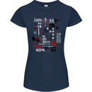 Zombie Halloween Vampire Dracular Skull Womens Petite Cut T-Shirt Navy Blue