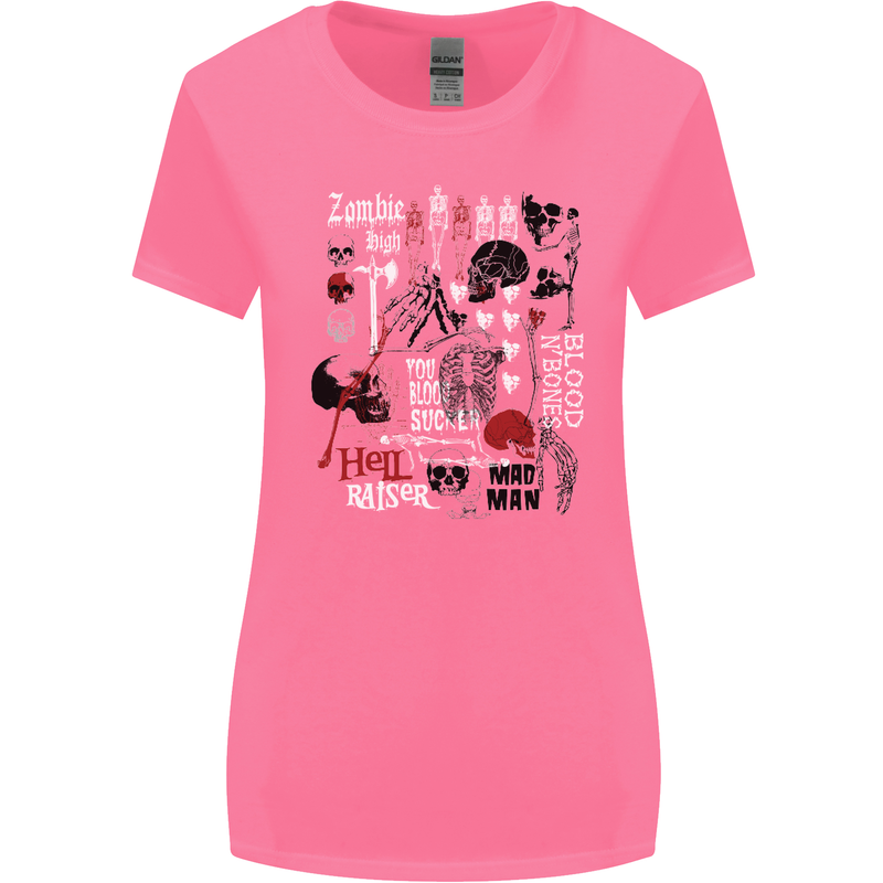 Zombie Halloween Vampire Dracular Skull Womens Wider Cut T-Shirt Azalea