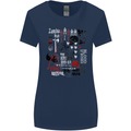 Zombie Halloween Vampire Dracular Skull Womens Wider Cut T-Shirt Navy Blue