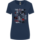 Zombie Halloween Vampire Dracular Skull Womens Wider Cut T-Shirt Navy Blue