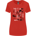Zombie Halloween Vampire Dracular Skull Womens Wider Cut T-Shirt Red
