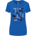 Zombie Halloween Vampire Dracular Skull Womens Wider Cut T-Shirt Royal Blue