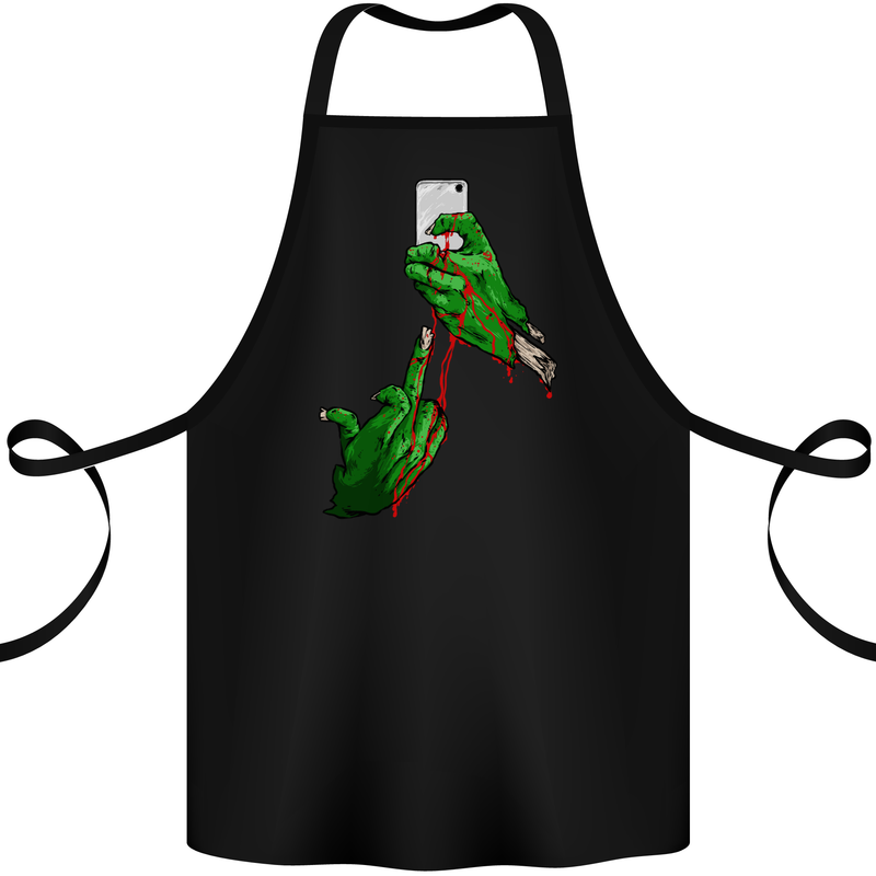 Zombie Selfie Funny Halloween Horror Cotton Apron 100% Organic Black