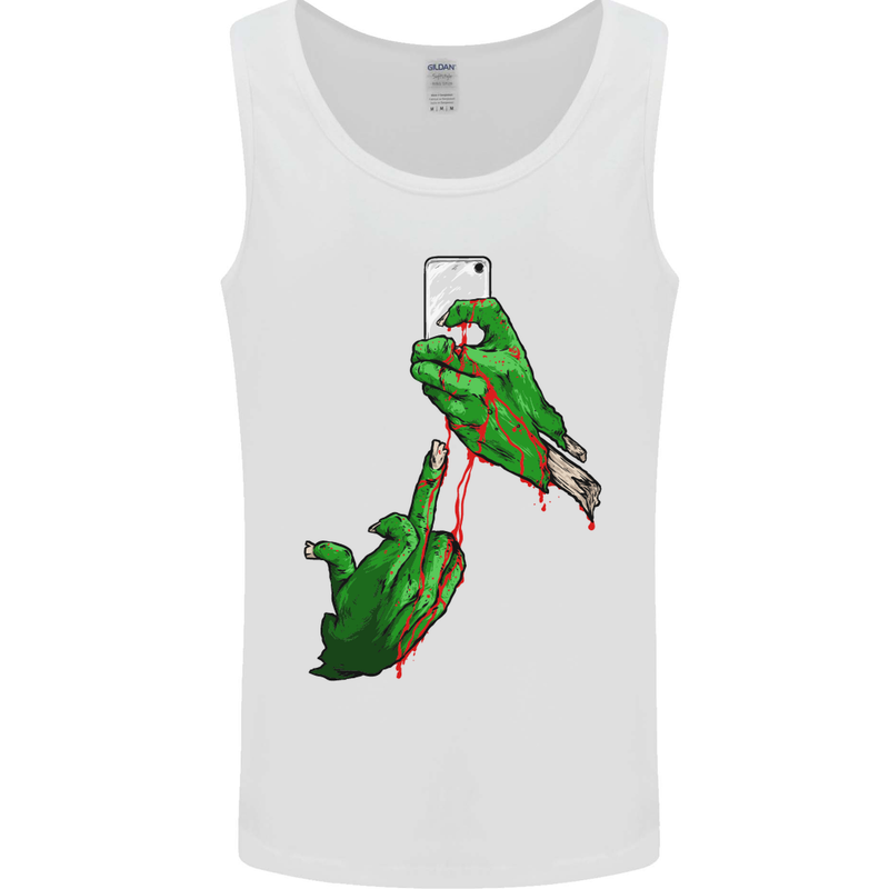 Zombie Selfie Funny Halloween Horror Mens Vest Tank Top White