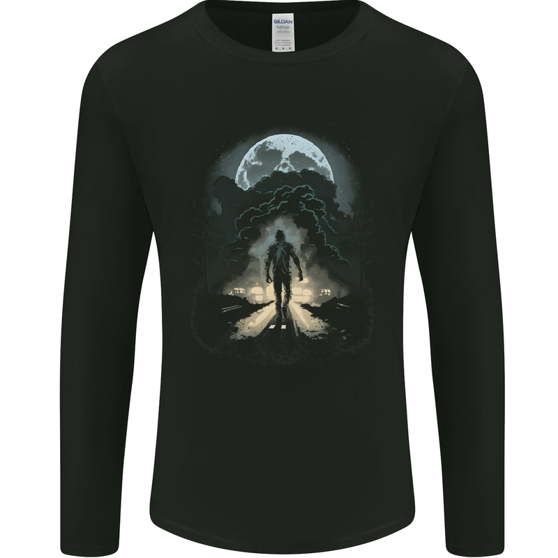 Zombie Street Halloween Mens Long Sleeve T-Shirt Black