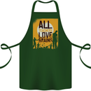 Zombie Teacher Love Brains Halloween Funny Cotton Apron 100% Organic Forest Green