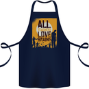 Zombie Teacher Love Brains Halloween Funny Cotton Apron 100% Organic Navy Blue