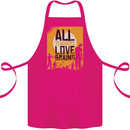 Zombie Teacher Love Brains Halloween Funny Cotton Apron 100% Organic Pink