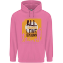 Zombie Teacher Love Brains Halloween Funny Mens 80% Cotton Hoodie Azelea