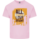 Zombie Teacher Love Brains Halloween Funny Mens Cotton T-Shirt Tee Top Light Pink