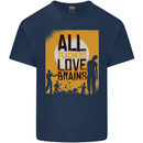 Zombie Teacher Love Brains Halloween Funny Mens Cotton T-Shirt Tee Top Navy Blue