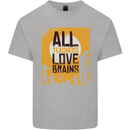 Zombie Teacher Love Brains Halloween Funny Mens Cotton T-Shirt Tee Top Sports Grey