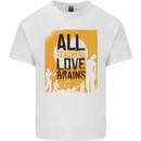 Zombie Teacher Love Brains Halloween Funny Mens Cotton T-Shirt Tee Top White