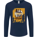 Zombie Teacher Love Brains Halloween Funny Mens Long Sleeve T-Shirt Navy Blue