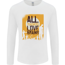 Zombie Teacher Love Brains Halloween Funny Mens Long Sleeve T-Shirt White