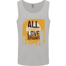 Zombie Teacher Love Brains Halloween Funny Mens Vest Tank Top Sports Grey