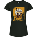 Zombie Teacher Love Brains Halloween Funny Womens Petite Cut T-Shirt Black