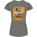 Zombie Teacher Love Brains Halloween Funny Womens Petite Cut T-Shirt Charcoal